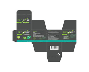 nutrition label design, cosmetic label design, pro cure label design , packaging design