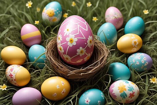 Easter egg colorful design holiday decoration. Radiant Egg Delights.