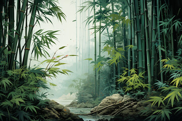 bamboo forest in jungle