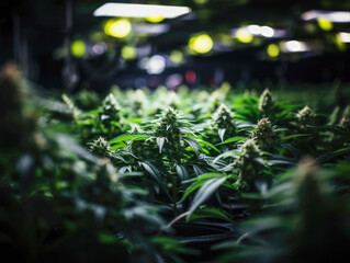 Cannabis growing: A backdrop of weed and marijuana plants.