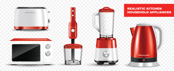 Kitchen Appliances Realistic Set