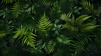 Fototapeta na wymiar Create a lush and immersive background filled with green ferns.