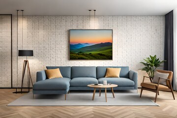 modern living room with fireplace