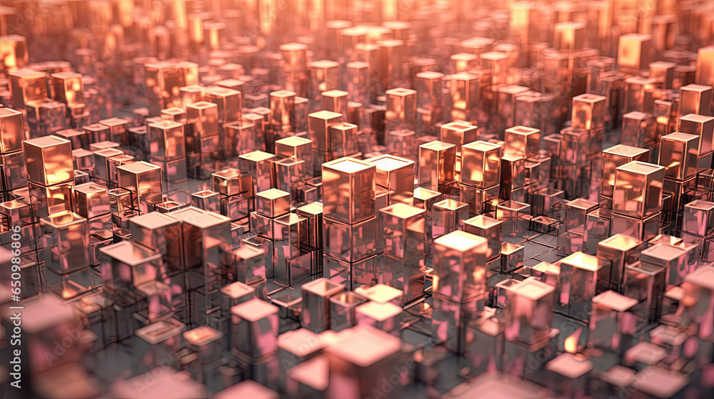 Poster Abstract background with structure of cubes. Colorful cubes texture for technology backdrop.