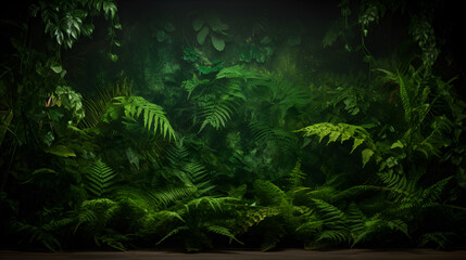 Create a lush and immersive background filled with green ferns.