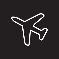 Airplane icon vector. Airplane logo design. Airplane vector icon illustration isolated on black background