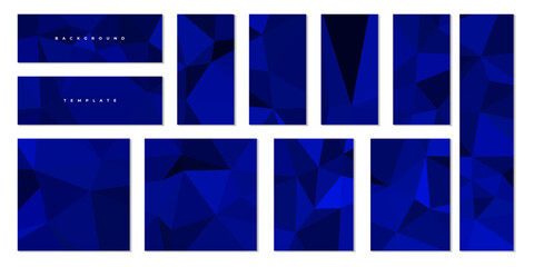 set of  blue modern business background template