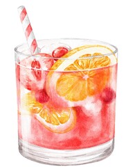 Punch cocktail summer drink food illustration
