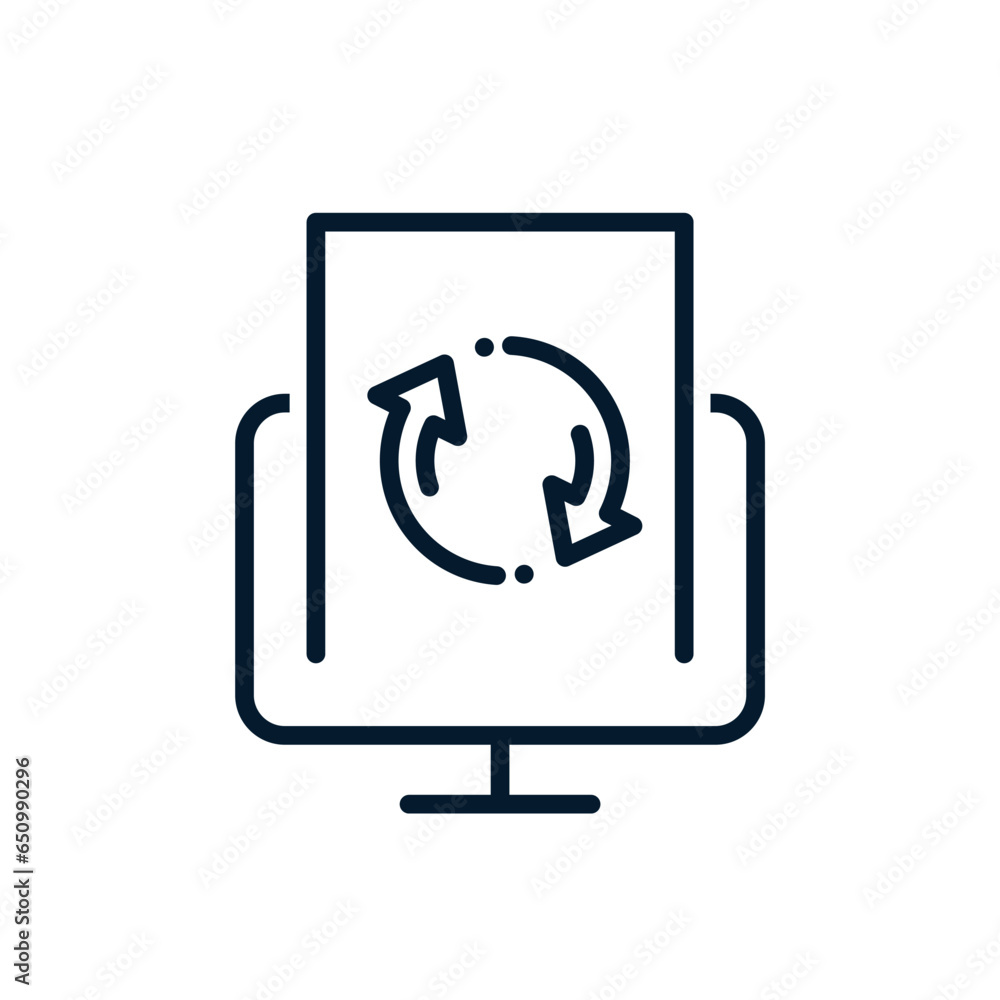 Poster concept of updating the database. vector icon isolated on white background.