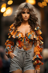 Fototapeta premium fashion model in runway. generative ai.