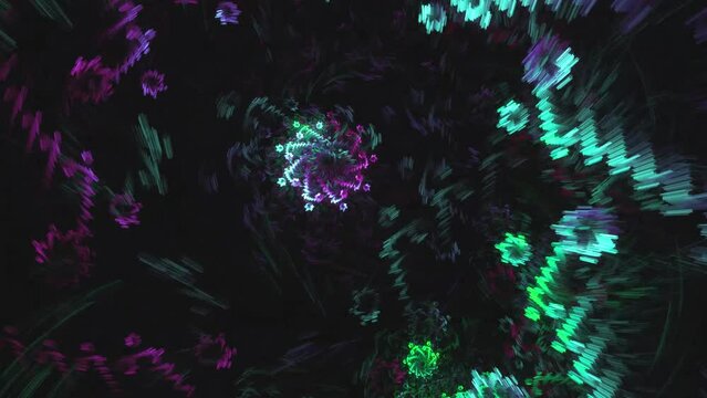 green and purple fractal abstract animation 4K
