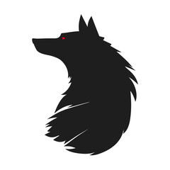 Wolf. The silhouette of a predator. Wild. Tattoo. Beautiful, stylish silhouette of an animal. Vector illustration in a flat style.