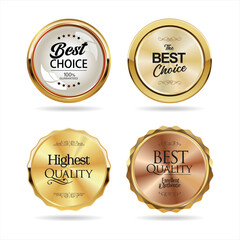 Premium quality gold black and red badge collection  