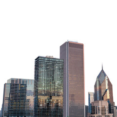 Fototapeta na wymiar city skyscrapers Chicago USA transparent background