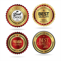 Premium quality gold black and red badge collection   - 650991624