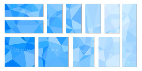 set of template with geometric background