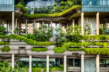 Singapore, eco-building with plants on facade