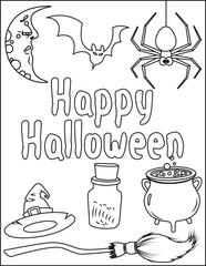 halloween coloring page for kids