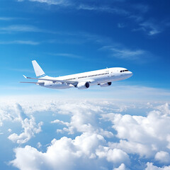 Fototapeta na wymiar Passenger airplane in the sky above the clouds