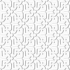 Abstract  background with figures from lines. Black and white texture for web page, textures, card, poster, fabric, textile. Monochrome pattern. Repeating design.