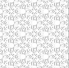 Abstract  background with figures from lines. Black and white texture for web page, textures, card, poster, fabric, textile. Monochrome pattern. Repeating design.