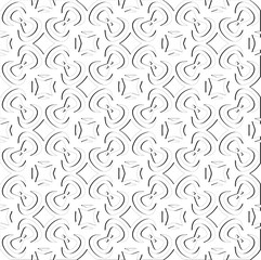 Abstract  background with figures from lines. Black and white texture for web page, textures, card, poster, fabric, textile. Monochrome pattern. Repeating design.