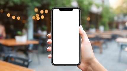 smartphone mockup in female hand