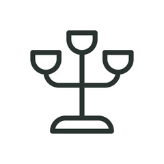 Candelabrum isolated icon, candlestick vector icon with editable stroke