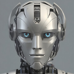 Robotic Humanoid Face, Artificial intelligence concept. Generated AI