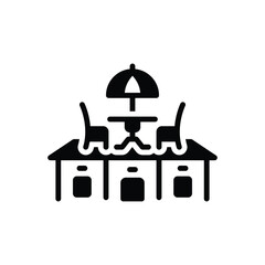 Black solid icon for terrace 