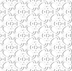 Abstract  background with figures from lines. Black and white texture for web page, textures, card, poster, fabric, textile. Monochrome pattern. Repeating design.