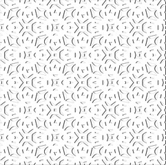 Abstract  background with figures from lines. Black and white texture for web page, textures, card, poster, fabric, textile. Monochrome pattern. Repeating design.