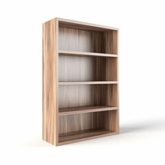 Wooden book shelf mockup 