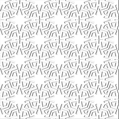 Abstract  background with figures from lines. Black and white texture for web page, textures, card, poster, fabric, textile. Monochrome pattern. Repeating design.