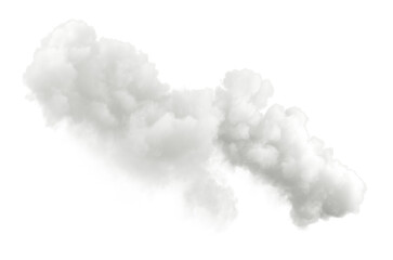 Daytime pure white clouds horizontal shapes on transparent backgrounds 3d rendering png