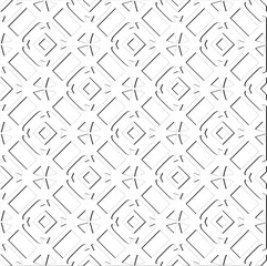 Abstract  background with figures from lines. Black and white texture for web page, textures, card, poster, fabric, textile. Monochrome pattern. Repeating design.