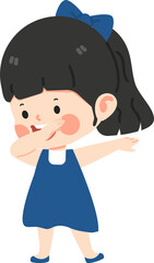 Kid girl  dabbing movement cartoon