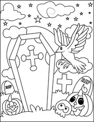 halloween coloring page for kids