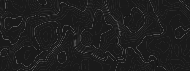 Abstract wave curved lines topographic contours map background. Abstract geographic wavy and curve grid lines map background.