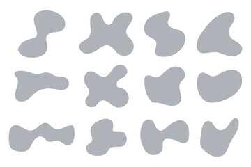 Collection of hand drawn flat abstract shapes. Irregular shape.