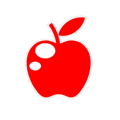 red apple icon, red apple sticker