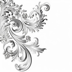 Fototapeta premium Elaborate filigree corner borders on white Background, AI Generated
