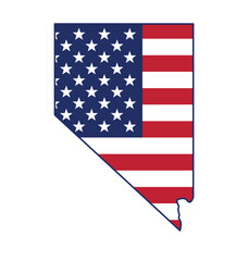 nevada state map with usa flag