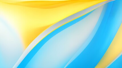 Abstract wallpaper made with majority of light colors. Background draw with yellow, white and blue in a wavey form. Random shaped waves. Generative AI