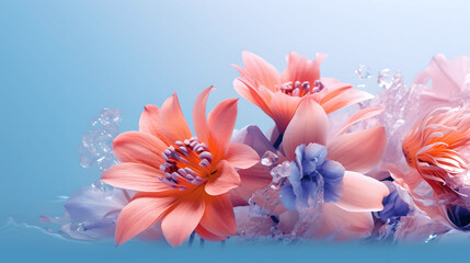 Flowers Underwater in Pastel Tones