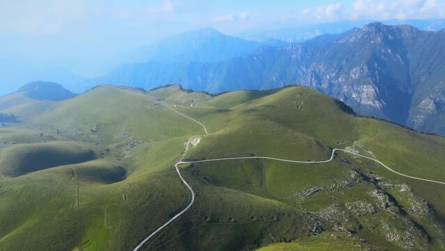 Flying through the clouds and over mountains
