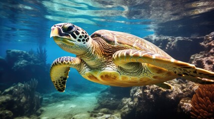 Fototapeta premium Sea Turtle Generative AI