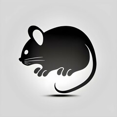 mouse monochrome with cats paw on it vector graphic style simple 