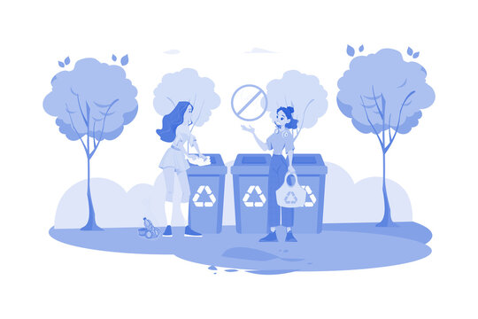 Trash Management Illustration concept on white background