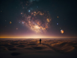  a person standing on the unknown planet